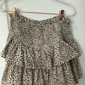 Boutique Cream and Black Ruffle Skirt